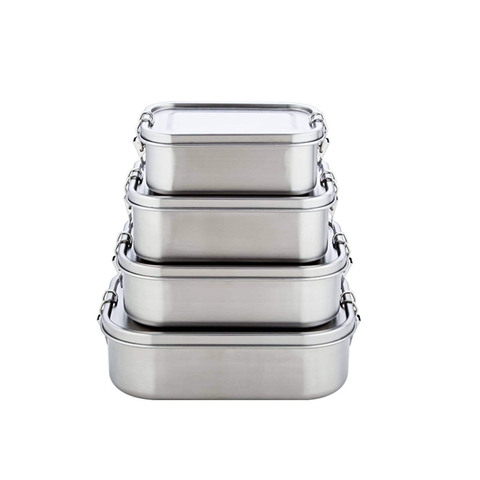 Fiambreras Bento de acero inoxidable con compartimentos metálicos(2200ml)