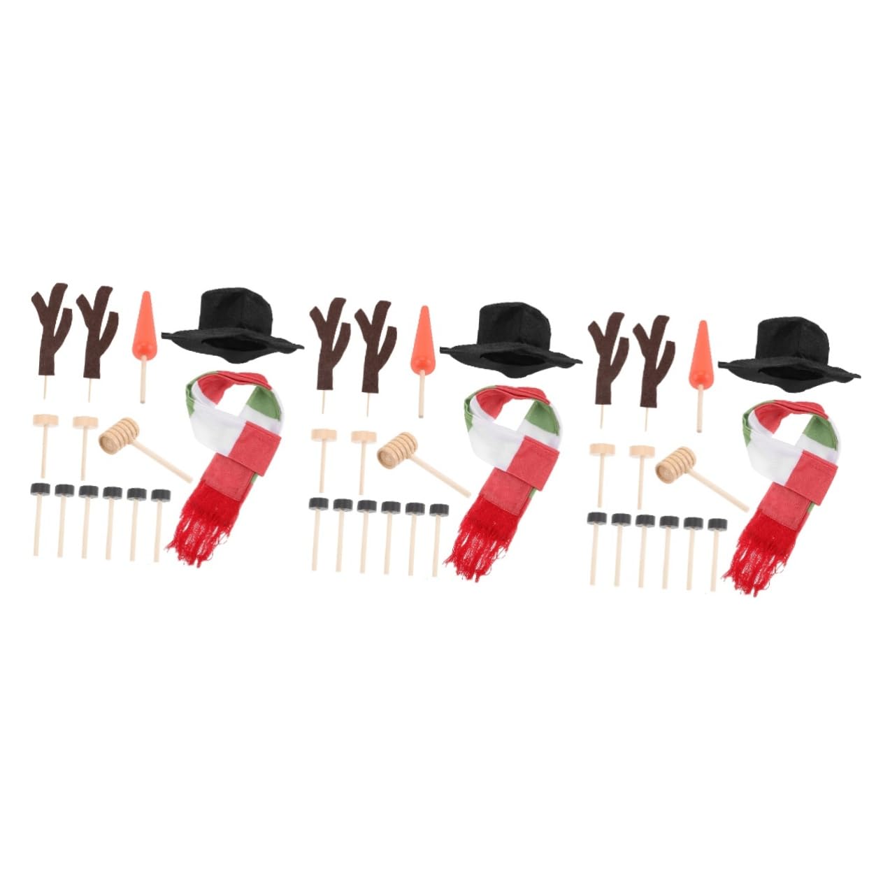 IMIKEYA 3 Sätze DIY Schneemann Dekorationsset Als Schneemann DIY Zubehör Schneemann, Der Stütze Verziert Weihnachtsschneemann Dekorationsset Weihnachts-schneemann-bausatz Hölzern