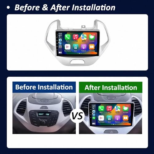 Pantalla Android Auto inalámbrico Ford Figo Ka con Bluetooth manos libres 4 Nuclear 2
