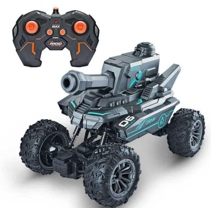 Daji Tank Shooting Water Bullets Remote Control Car Toys Monster Truck with LED Light Realistic Sounds 4WD Kids RC Tank Car 2