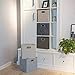 Posprica 3X Thicker Fabric Storage Cubes 13 inch Collapsible Storage Bins for Organization, Cubby Storage Baskets for Organizing Shelf Cabinet Bookcase Boxes, Set of 4, Sliver Grey