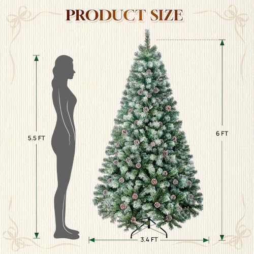 Amazon – 6-Ft Flocked Pre-Lit Christmas Tree w/ 250 LEDs - image 4