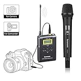 Sistema de micrófono de mano inalámbrico UHF para cámara / videocámaras DSLR, perfecto para la interpretación en vivo, grabación de video.