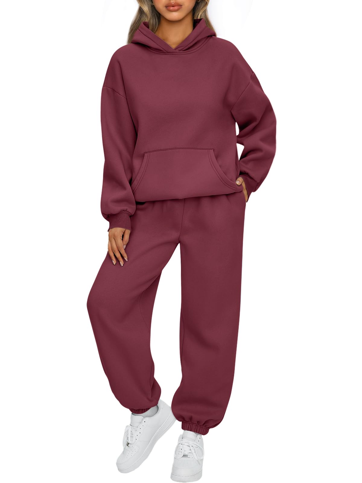 AUTOMET Womens 2 Piece Lounge Sweatsuit Fall Fashion Matching Sweat Sets | Oversized Fall Hoodies &amp; Baggy Jogger Sweatpants Fashion 2026 Outfits