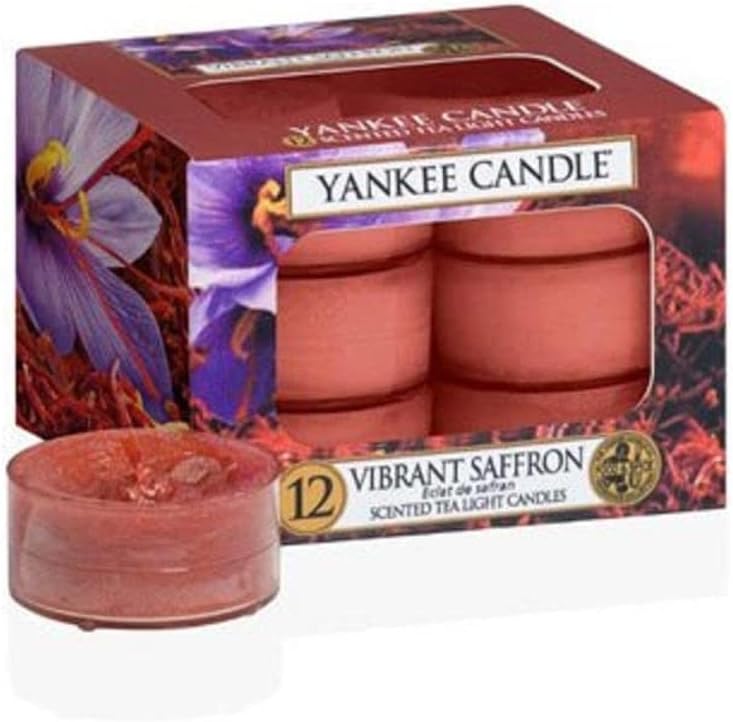 Yankee Candle Vibrant Saffron Tea Light Candles, Red