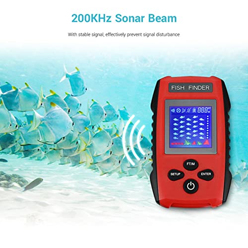 pcvpov Localizador de Peixes,Localizador de Peixes de Sonar Portátil,Seleção de Sensibilidade de 5 M