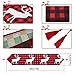 WizPower Plaid Christmas Table Runner-14 x 74 Inch Burlap Reindeer Table Runner, Buffalo Check Red and Black Plaid Table Runner,Elk Table Cloth for Family Dining Table Decoration or Gatherings