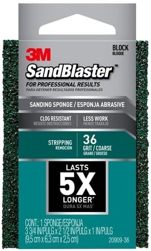 3M SandBlaster Paint Stripping Sanding Sponges, 36/Coarse Grit,