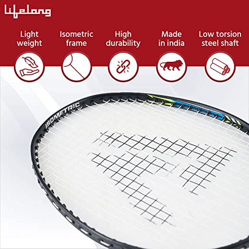 Image of Lifelong Badminton Racquets ACE100 Aluminium Pair (LLBDR21, Black)