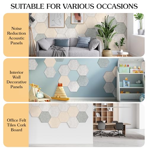 Image of Acoustic Panels, Magrowill 12-Pack Sound Proof Wall Panels 14 X 12 X 0.4 Inches, Sound Absorbing Panels with Full Self-Adhesive, Interior Wall Decor Felt Tiles Board