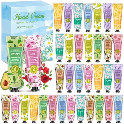 36 x 30 ml Set Mini Creme Mani Regalo di Natale, per Mani Secche,Screpolate