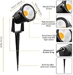 ZUCKEO 5W Projecteur extérieur LED Lumières de paysage 12V 24V Lumières de jardin avec support en piquet Éclairage basse tension étanche pour jardin, cour, pelouse, allée, entrée, Blanc chaud (8 pièces)