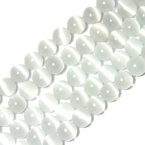 Miniatura 7 de GEM-Inside - Cuentas redondas de zafiro de ojo de gato de 0.236in para hacer joyas, cuentas sueltas de 15 pulgadas