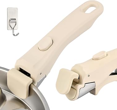 Detachable Pot Handle Removable Pan Handle, Cream White 1 Pack