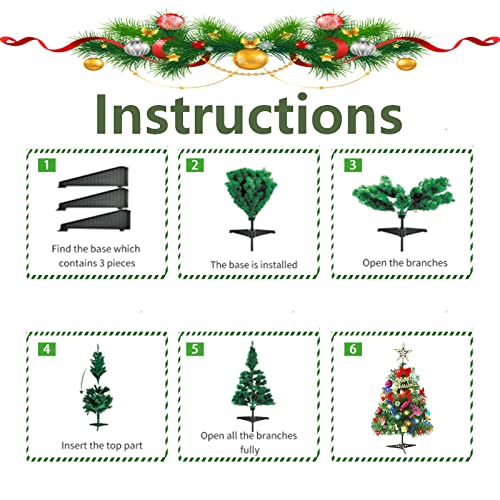 2460cm-Tabletop-Xmas-Tree-Artificial-Mini-Christmas-Pine-Tree-with-LED-String-Lights-Ornaments