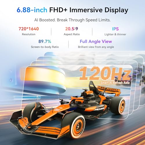 Blackview Shark 6 Smart Phone, 5G Sim-Free & Unlocked Mobile Phones, 6.88" 120Hz Display, 24GB+128GB/2TB, Android 15 Phone 16MP+8MP Ai Camera, 5000Mah/18W, Fingerprint/Eye Comfort Mode, Gps/Otg/Nfc - 4