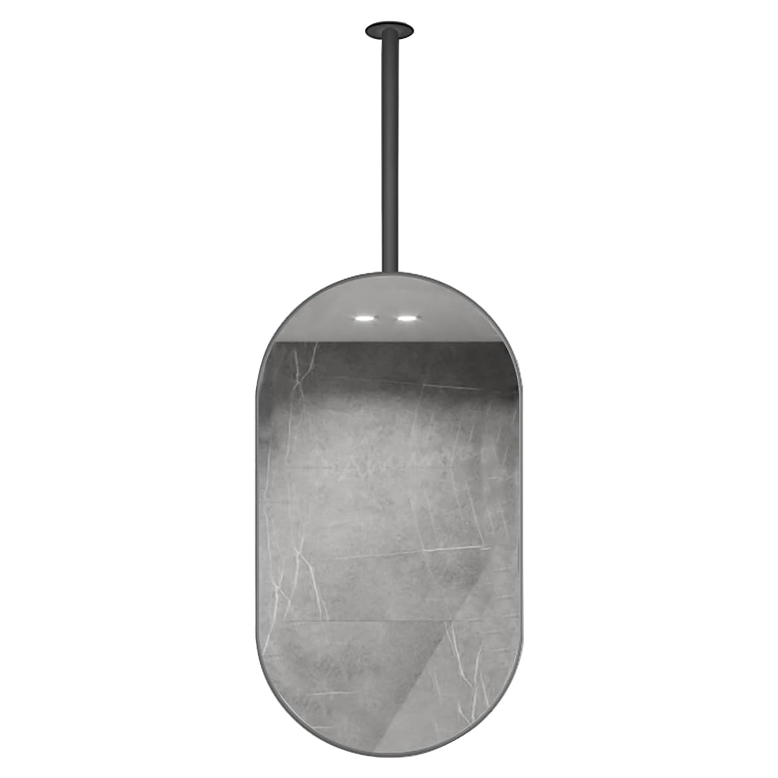FGXHHS Bathroom Vanity Mirror, Black Oval Framed Glass HD Mirror Ceiling Mount Mirrors Decor Makeup - Customizable Rod(50cmx100cm)