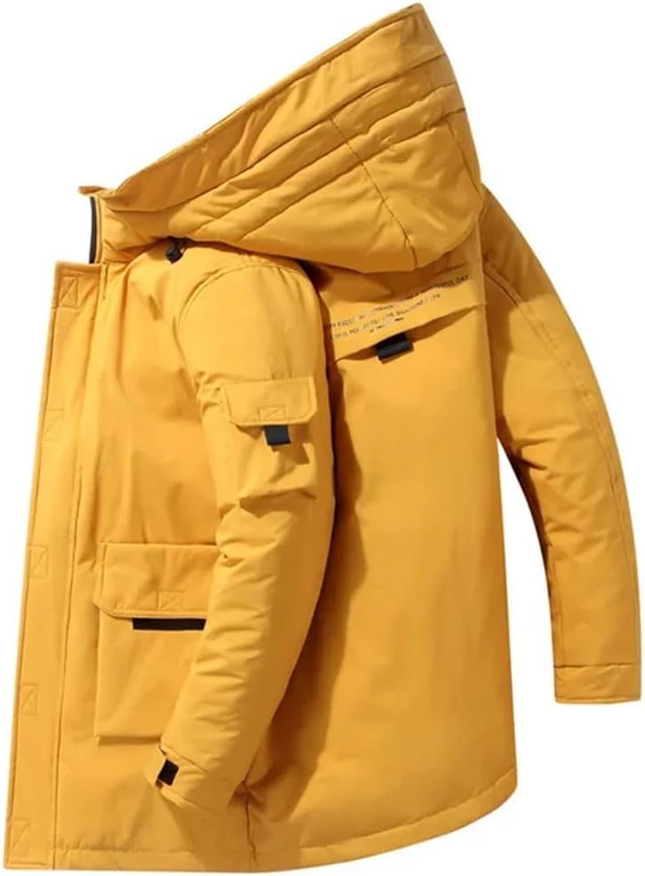 Haitpant Winter Men White Duck Jackets Warm Hooded Long Down Jackets Autumn Casual Parka Black Fluffy Coat