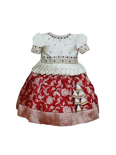 Girl's Silk Jecquard Readymade Lehenga Choli Pattu Pavadai Dress