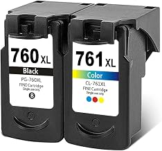 Remanufactured for Canon PG-760XL CL-761XL Ink Cartridges Replacement for 760XL 761XL for Canon Pixma TS5370 Printer 1 Black 1 Tri-Color