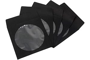 Maxtek 100-Pack Premium Thick Black CD/DVD Sleeves with Window