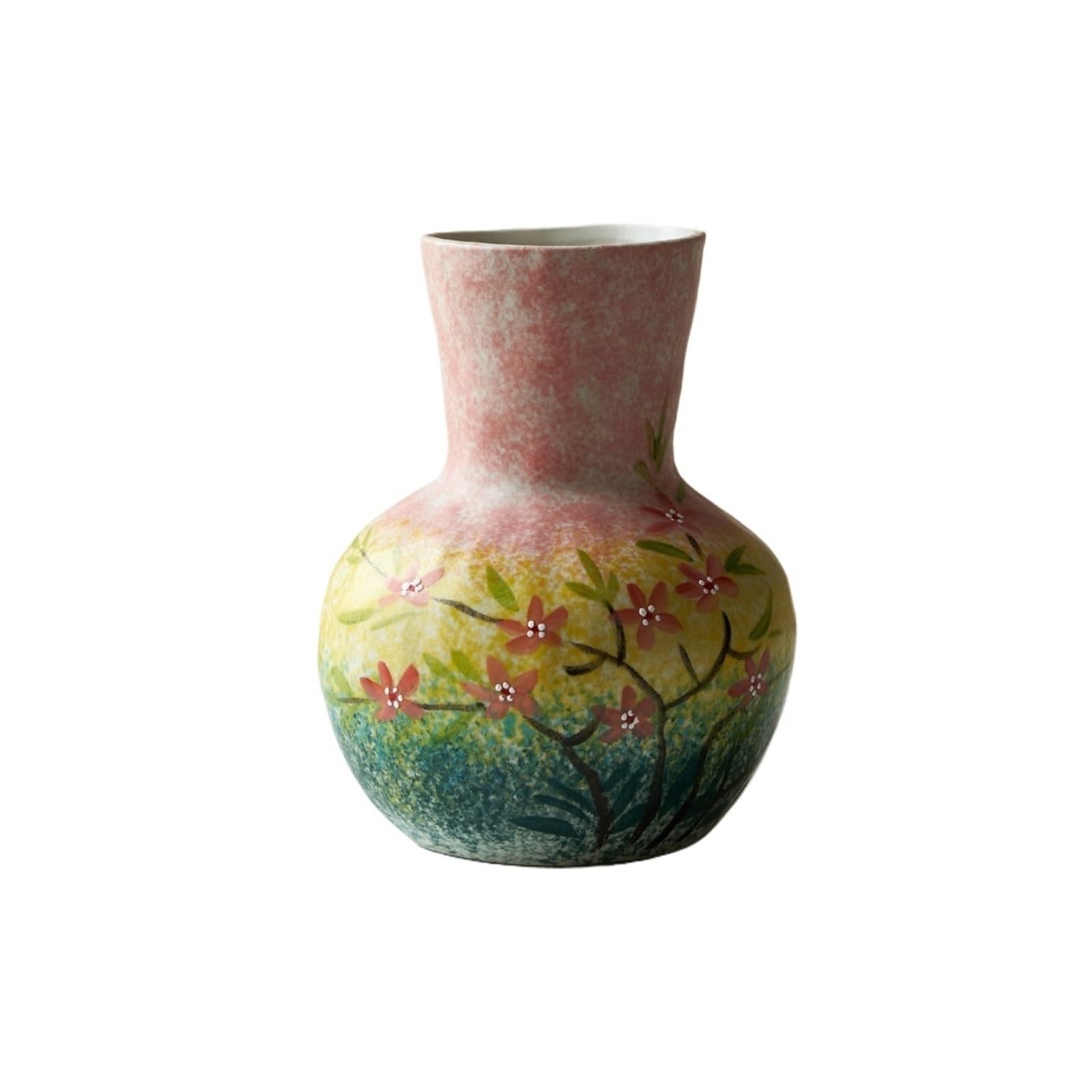 guiling-1986 Vases Decor Hand Drawn Retro Ceramic Creative Vase Fresh Flower Arrangement Living Room Decoration Flower Vases