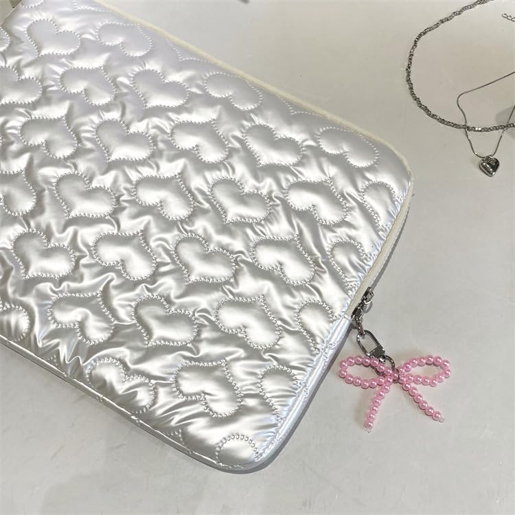 Funda para Laptop Puffy Y2K Corazón Acolchado Blanca 15-15.6" miniatura 7