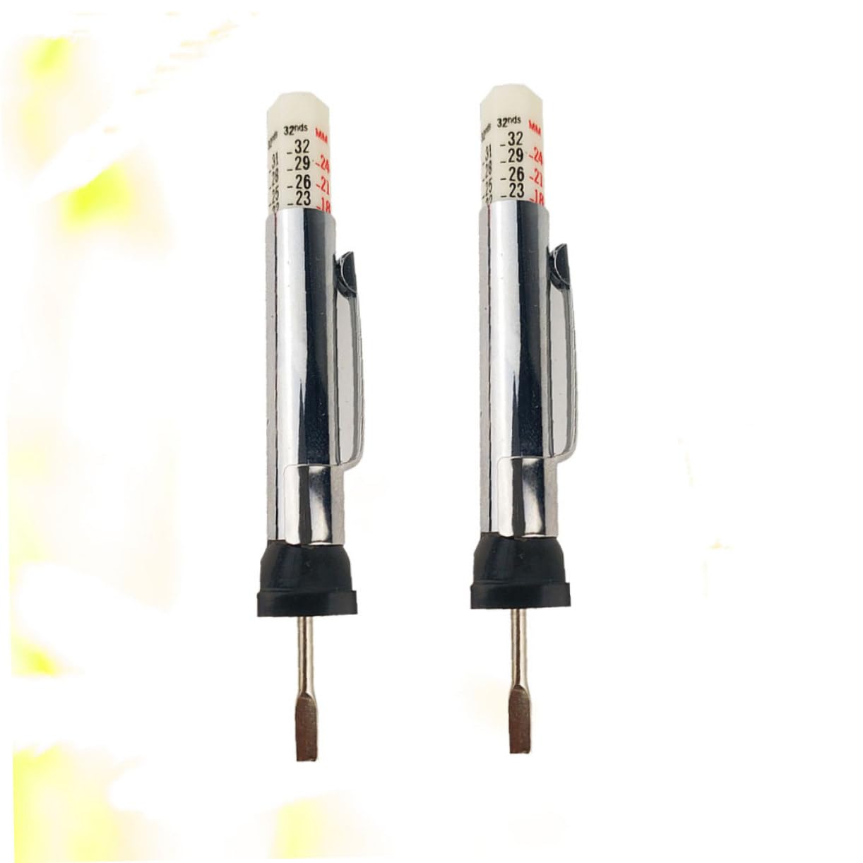 FELTECHELECTR 2pcs Depth Gauge Tire Depth Meter Tyre Tread Gauge Tire Tread Meter Tire Tread Vernier Caliper