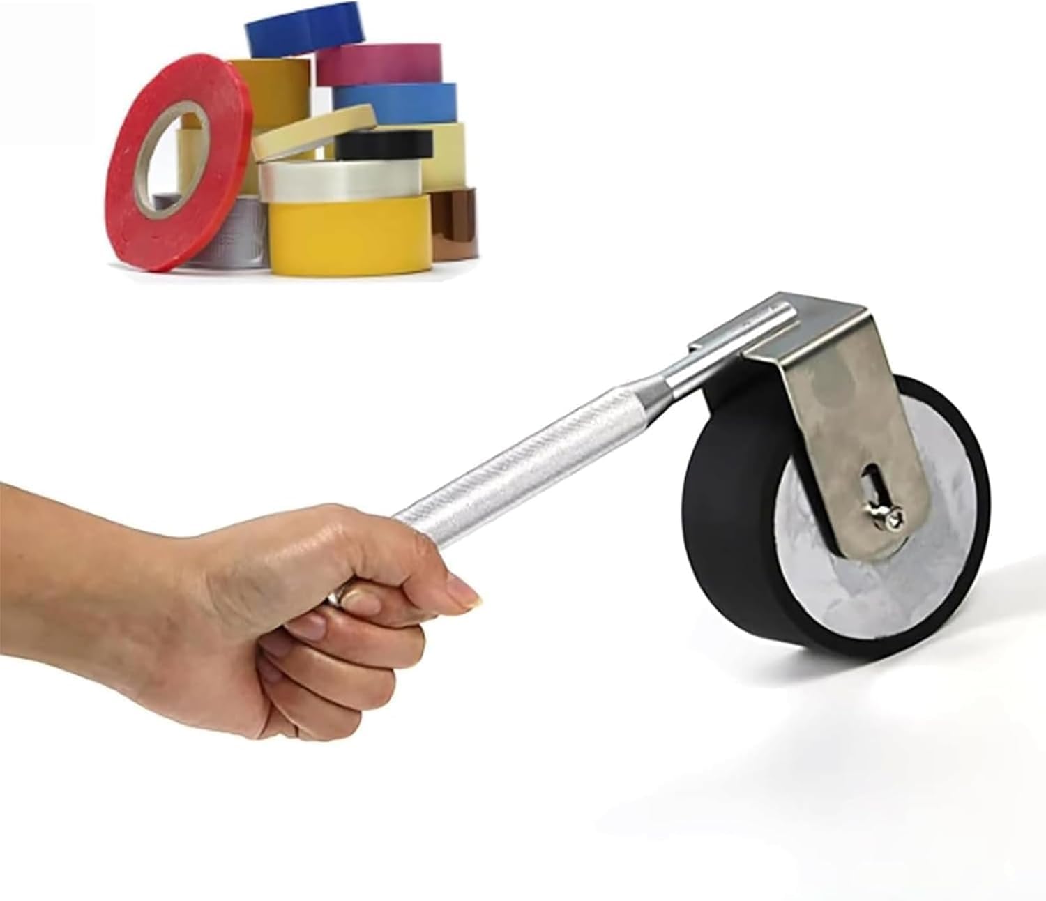 Probador manual de cinta adhesiva, rodillo estándar de 2 kg para cinta de sellado, 45 mm de ancho, mango antideslizante, herramienta esencial para encuadernar y proteger superficies