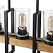 Anmytek Metal Wood and Glass Chandelier Pendant Light, Rustic Hanging Lamp Edison Vintage Decorative Ceiling 5 Lights Luminaire, C0011