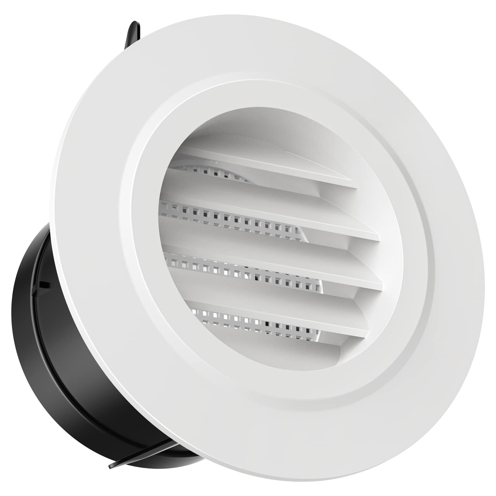 Hon&Guan 3 in Soffit Exhaust Vent, Dryer Vent Cover Round 3 Inch Vent Cover with Built-in a Fly Screen for Bathroom Office Home (ø75mm)