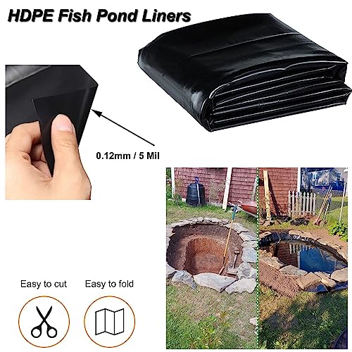 Membrana flexible de polietileno de alta densidad antifiltraciones, 0,12 mm de grosor para estanques koi, fuentes y lagos al aire libre
