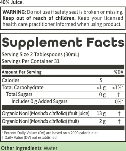 dynamic health certified organic noni juice - 32 oz