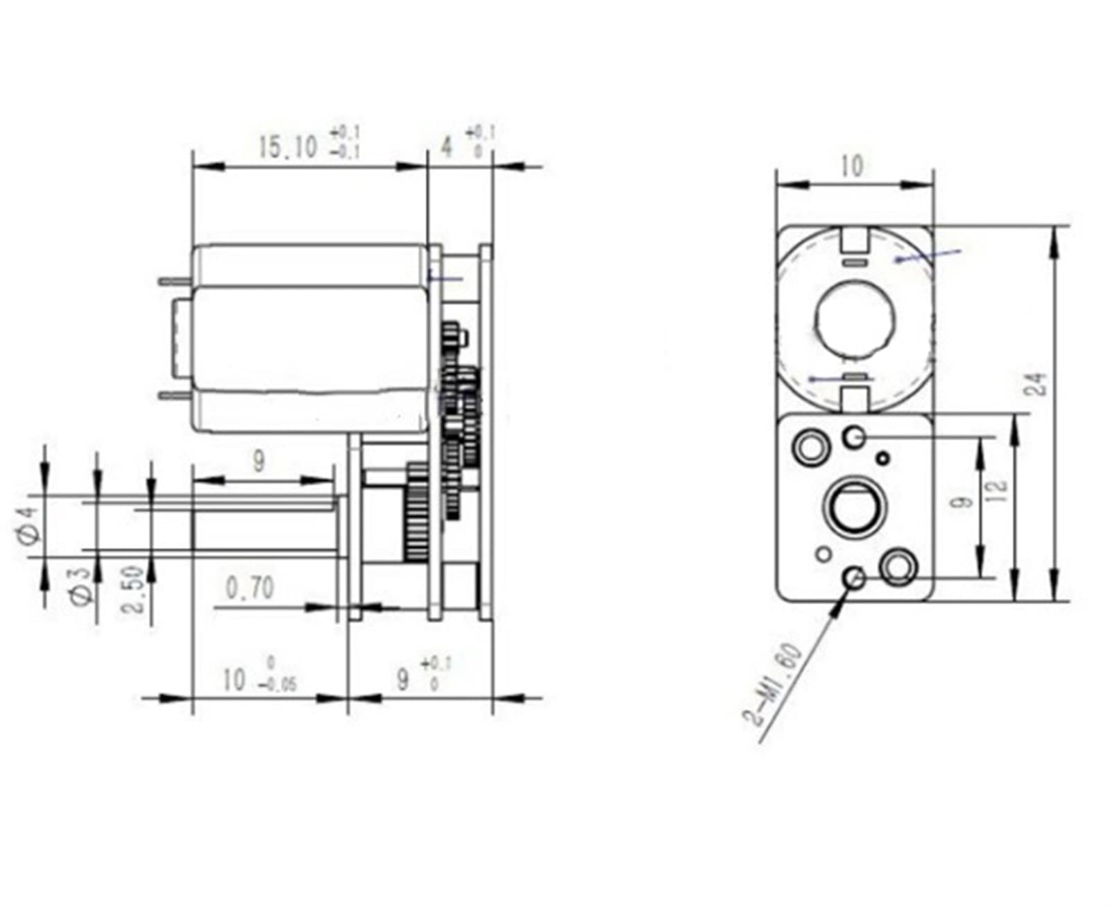 JGA1024-N20 Getriebemotor – DC 3–12 V, 30 U/min – Für Roboter, Elektrische Getriebe & DIY-Projekte