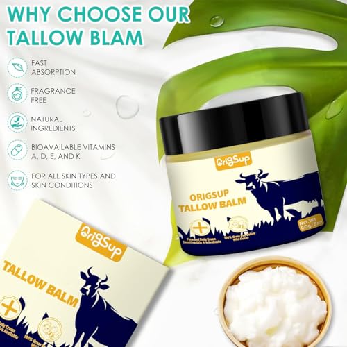 Beef-Tallow-Balm-for-Skin-Care-All-Natural-Moisturizing-Body-Oil-with-Honey-and-Beeswax-Tallow-from-Grass-Fed-Cows--Beef-Tallow-Moisturizer-Made-in-USA-20-Oz