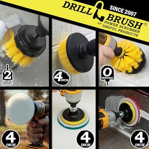 Image of Drill Brush Attachment - Toilet Brush Cleaning Supplies - Grout Cleaner | Drillbrush Power Scrubber Brush Set - Grout Brush Drill Attachment - Drill Scrubber Attachment - Bathroom Cleaner Scrub Brush