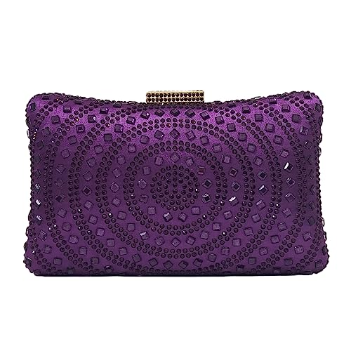 Image of Crystal Box Clutch Rhinestone Handbags For Women Party Purse Wedding Evening Bag