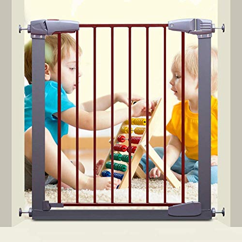 BOGDTF Puertas metálicas de Seguridad para niños, Vallas de protección para escaleras y Puertas de bebés, Puerta para Perros con Montaje a presión, fácil manejo con una Mano, Cierre automático