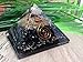 Black Tourmaline Orgone Pyramid Positive Energy Generator - Comes With Healing Stone/Chakra Stones and orgone generator - Used as Chakra Pyramid/meditation Pyramid to Bring Peace