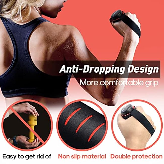 LifeTech Hand Weights for Walking, 2.2 lbs Dumbbells Set of 2 with Anti-Slip Foam Padding, Soft Grip Jogging Handweights for Fitness Training, Cardio Dumbbells 1kg/2.2lbs each black&red