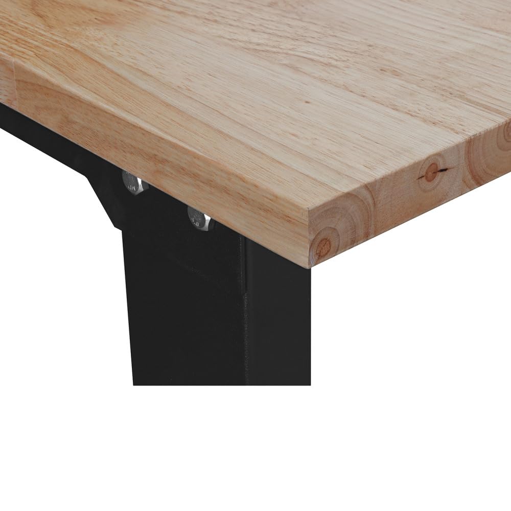 Etabli d'Atelier - Table de Travail Noir en Métal - Plateau bois - Dimensions 1600x600x880 ep 25mm