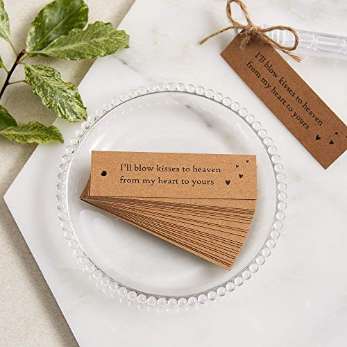 ANGEL & DOVE 25 Kraft Bubble Funeral Favour Tags with Jute Twine - for Funeral, Celebration of Life, Memorial â€¦