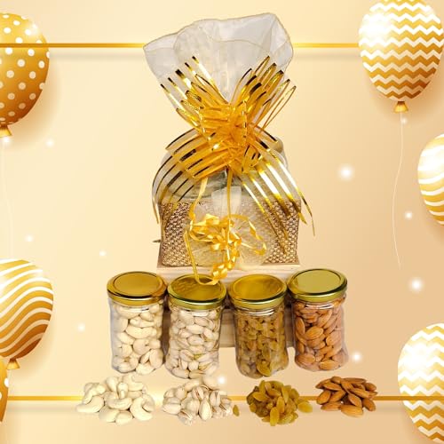 Image of NUTRI MIRACLE Diwali Assorted Dry Fruits Jar Gift Hamper | Gift Basket for Friends and Guests