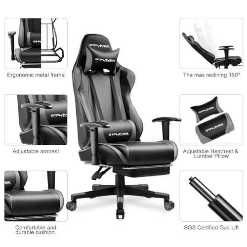 FS AMAZON GTPLAYER Gaming Chair with Footrest, Ergonomic Computer Game Desk Chair, Reclining - image 6