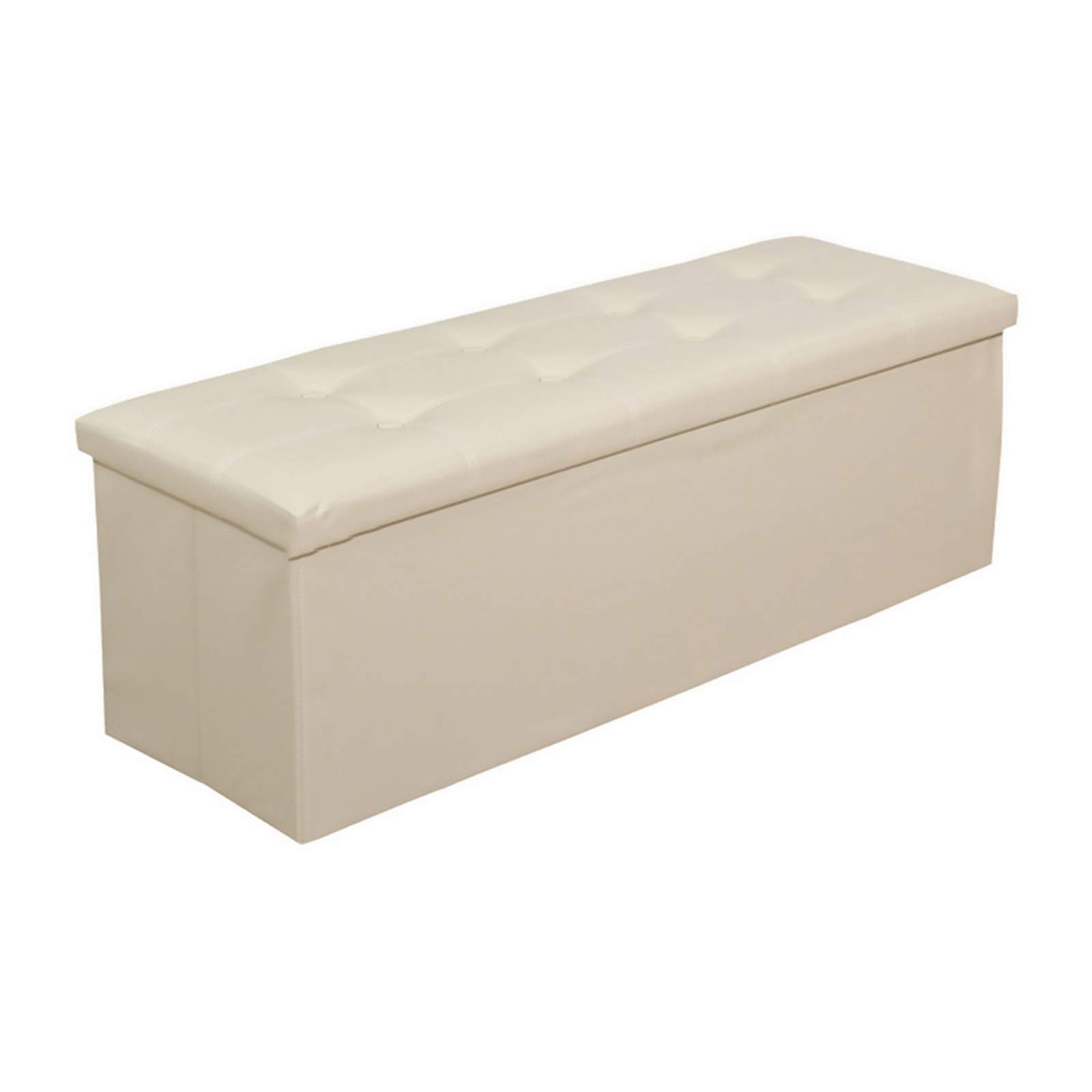 Canapé chaise banc ottoman beige pliable multifonction avec grand coffre interne
