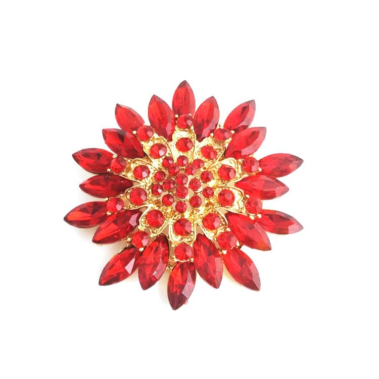 Image of Rhinestone Crystal Sunflower Brooch Pin Elegant Wreath Brooch Clothing Hat Bag Skirt Accessories for Women