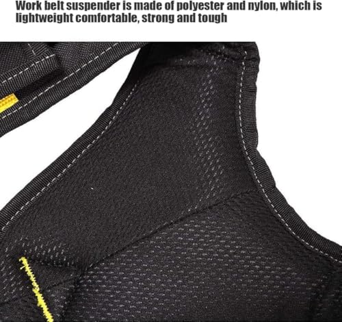 Tool Belt Suspenders Tool Belt Braces, Work Suspenders Electrician Tool Belts Suspenders Heavy Duty Multi-Pockets Tool Apron Work Suspension Rig with Adjustable Straps for Electrician Carpenter - Image 7