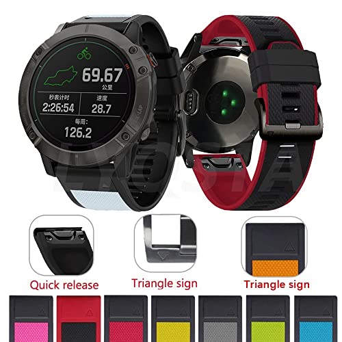 Correa de silicona de 22 y 26mm para Garmin Fenix 7 y 6X con sistema de liberacion rapida 2