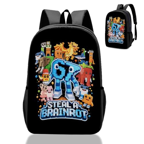Backpack Brainrot 67 School Bag for Boys Teen- Kids School Rucksack with Adjustable Shoulder Straps 3D Printed Book Bags Waterproof School Backpack Childrens Schoolbag for 3-12 Years 67 Gifts
