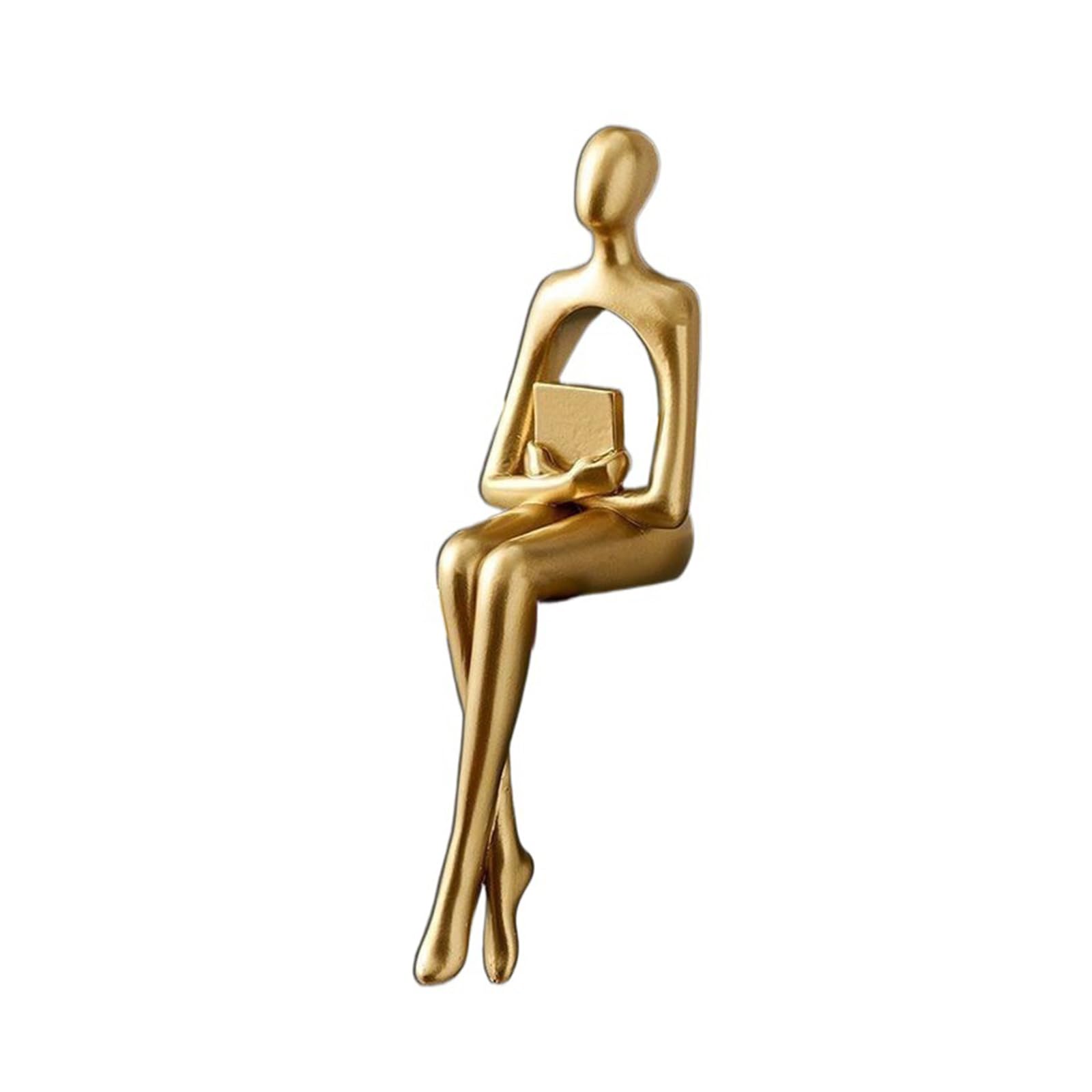 Tauzveok Silence is Golden Statue, 23cm Resin Abstract Sculpture Home Decor Accessories for Living Room Study Entrance Desk Decor